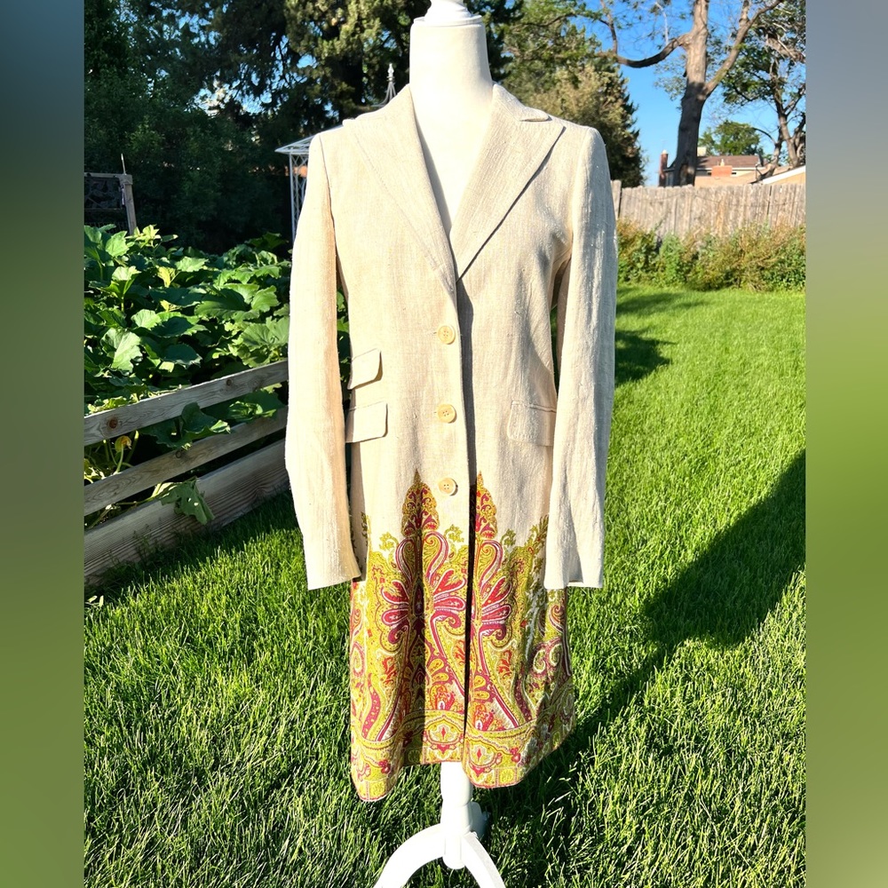 Etro Milano Linen Long Jacket